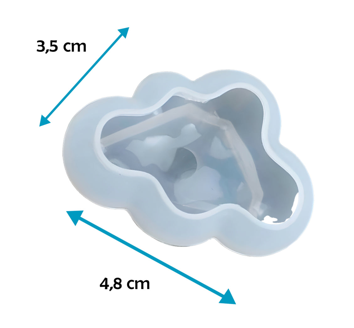 MOLDE DE SILICONA VELAS RESINA EPÓXICA MANUALIDADES FORMA DE NUBE 3.5X4.8CM