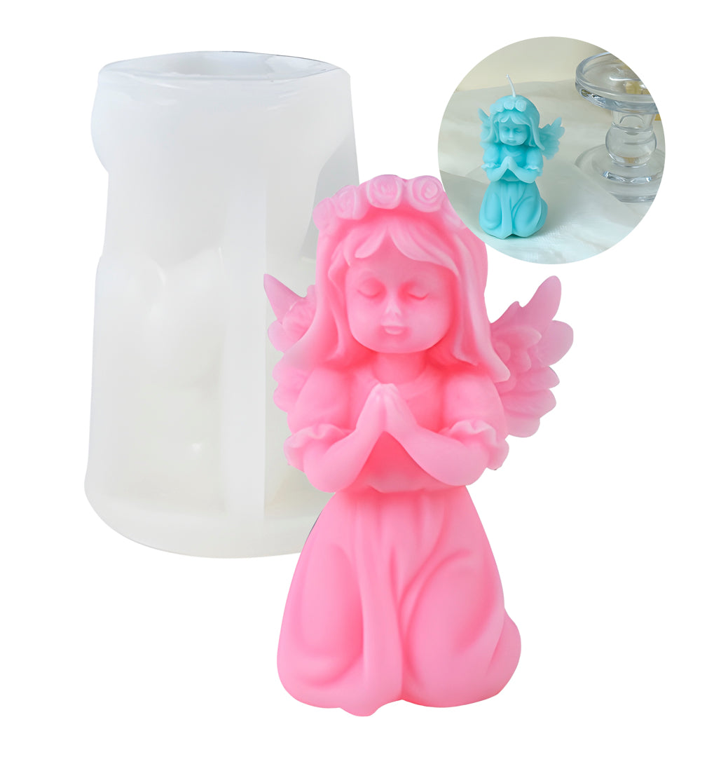 MOLDE DE SILICONA PARA VELA ANGELITA ORANDO 9.5X5.8CM