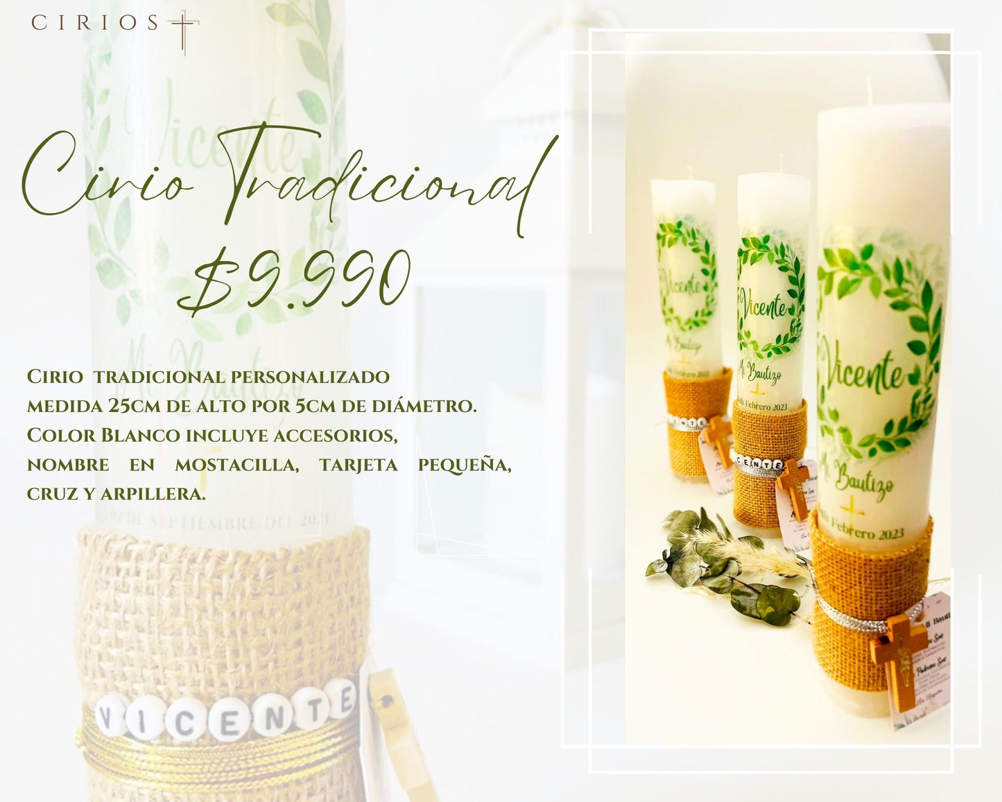 Cirio Ceremonia Bautizo tradicional