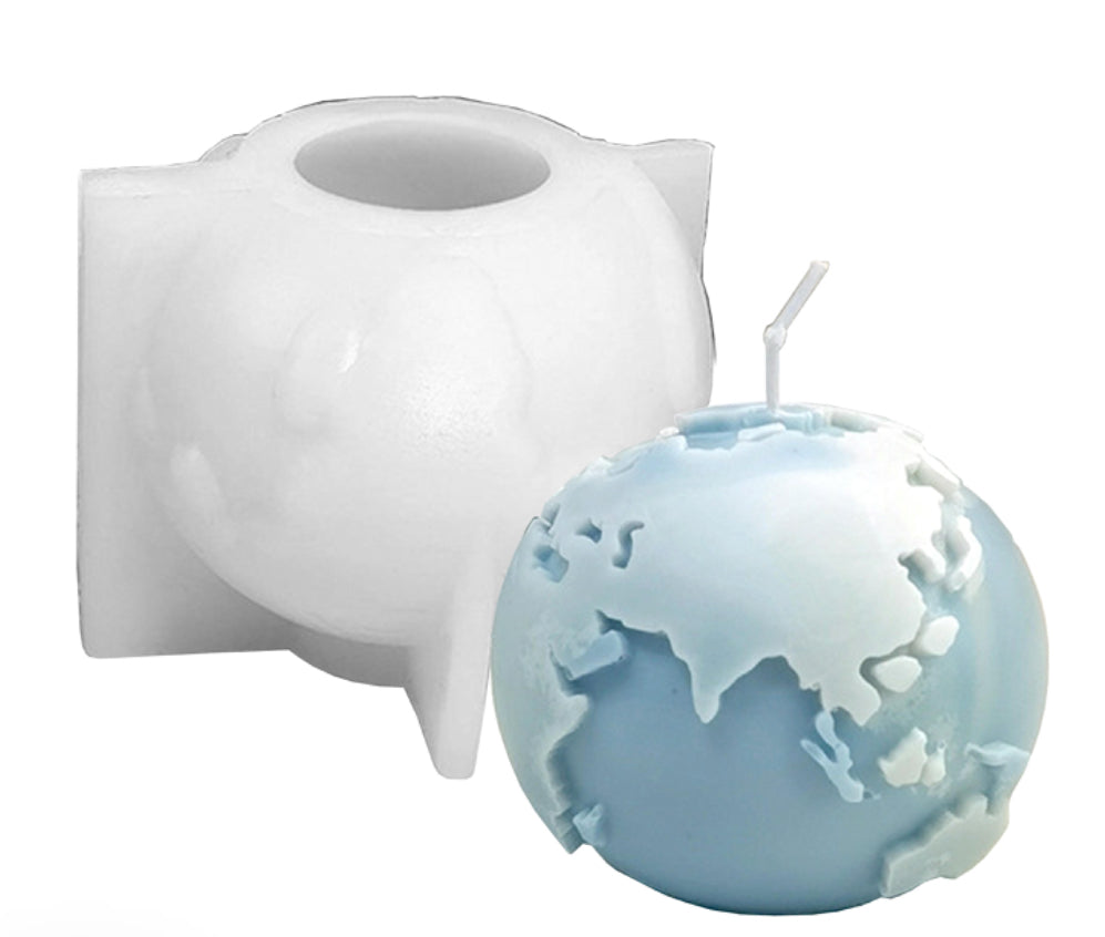 MOLDE DE SILICONA PARA VELAS TIERRA 3D