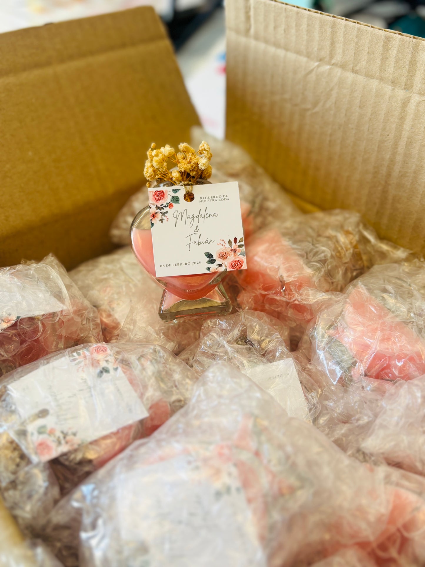 Pack 50 Mini Velas corazón Personalizadas