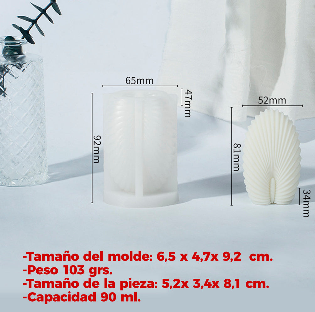 MOLDE DE SILICONA VELAS PARAFINA CERA JABON CONCHA MARINA