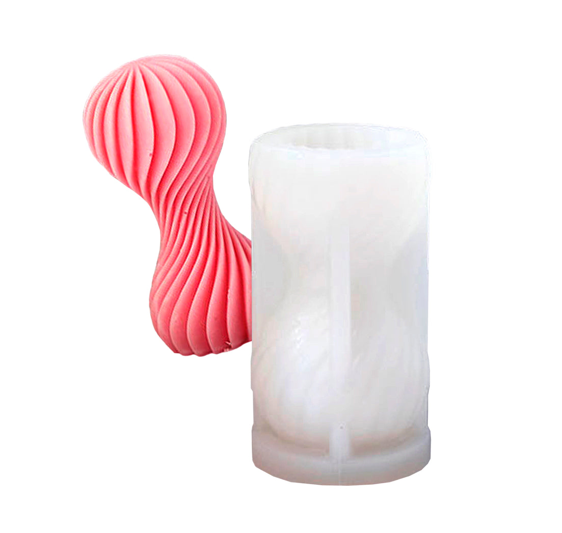 MOLDE DE SILICIONA VELAS PARAFINA CERA JABON COLUMNA ESPIRAL