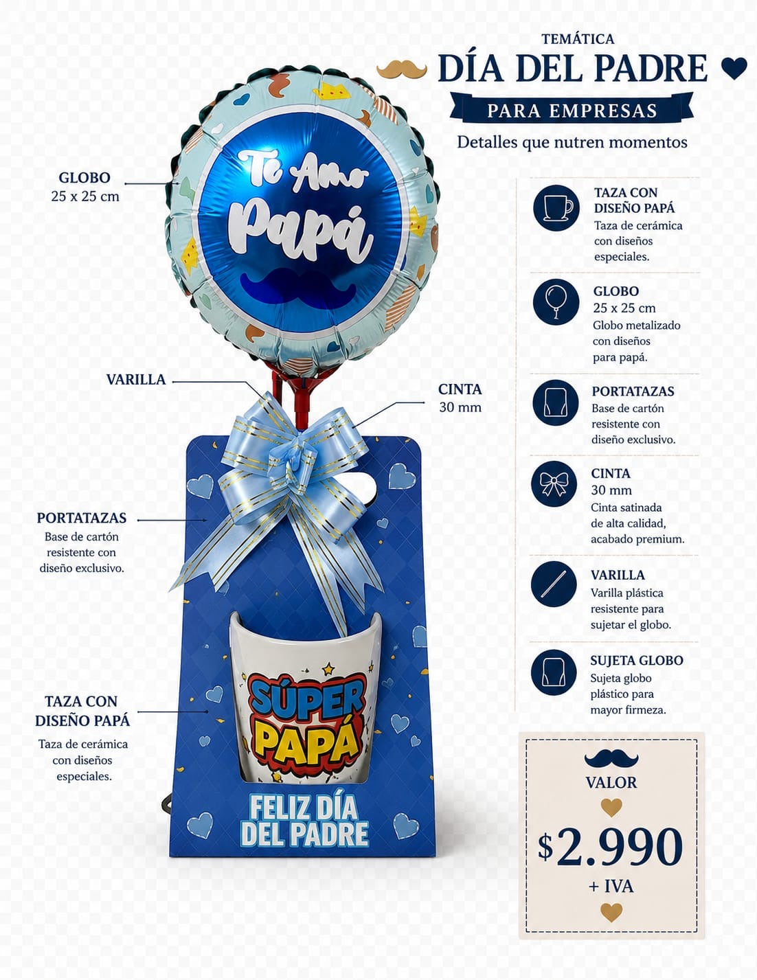 Taza + globo y empaque
