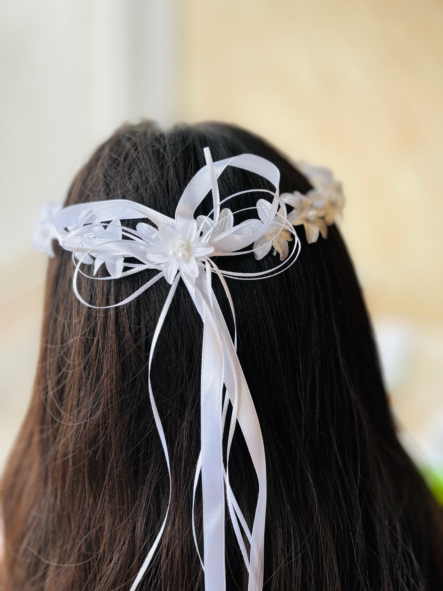 Corona flores blanca