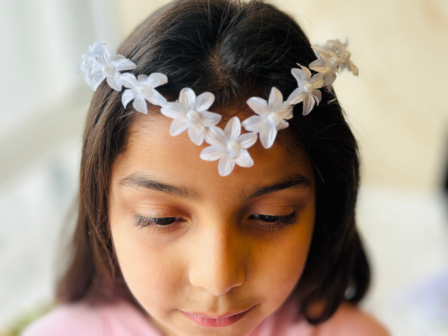 Corona flores blanca