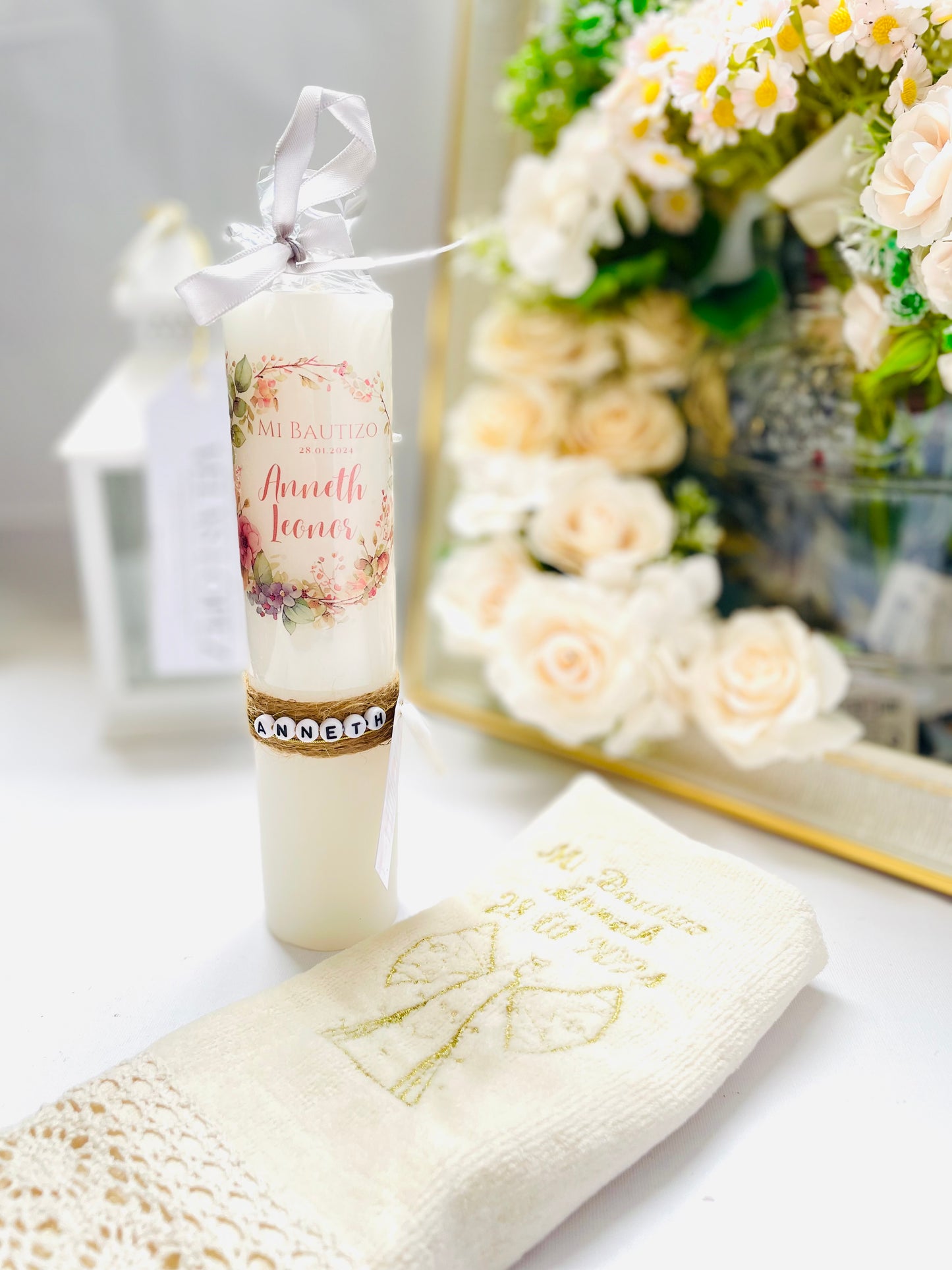 Pack Bautizo I Tradicional Cirio + Toalla