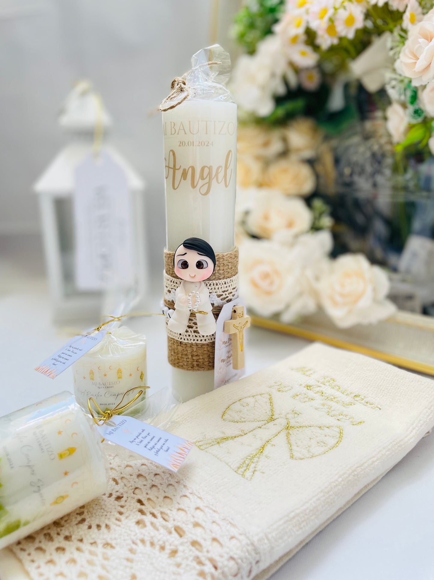 Pack Bautizo II Ciro porcelana + Toalla bordada