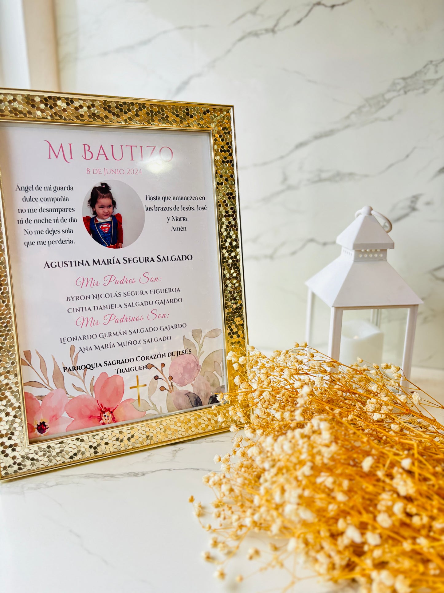 Cuadro personalizado bautizo, primera comunión o baby shower