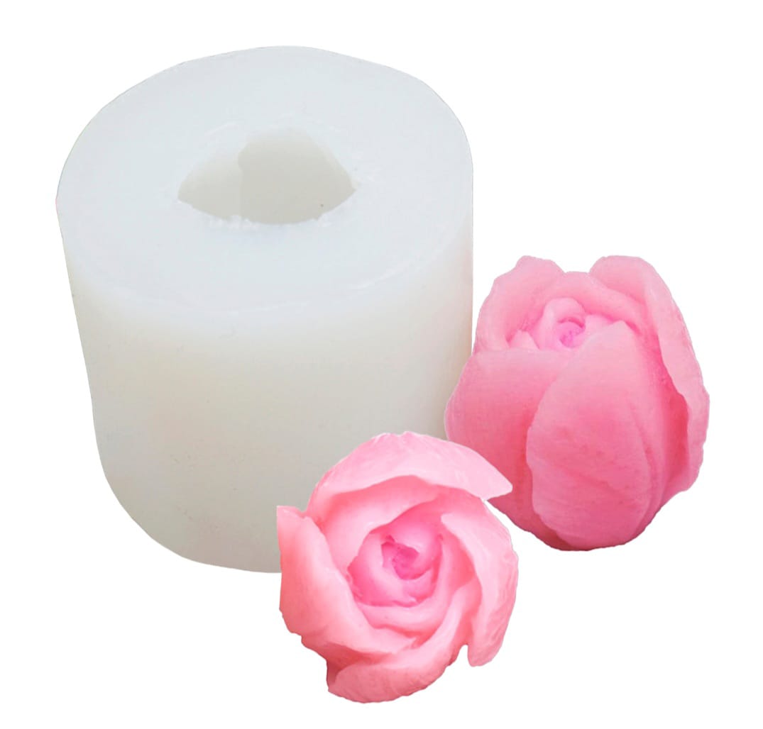 MOLDE SILICONA PARA JABON FONDANT FORMA DE FLOR TULIPAN PARA RESINA EPOXICA, VELAS, JABONES O FONDANT