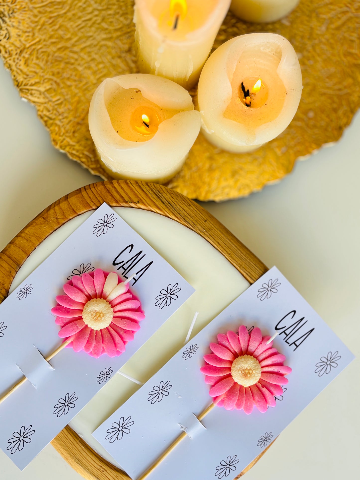 Flor de luz vela margarita