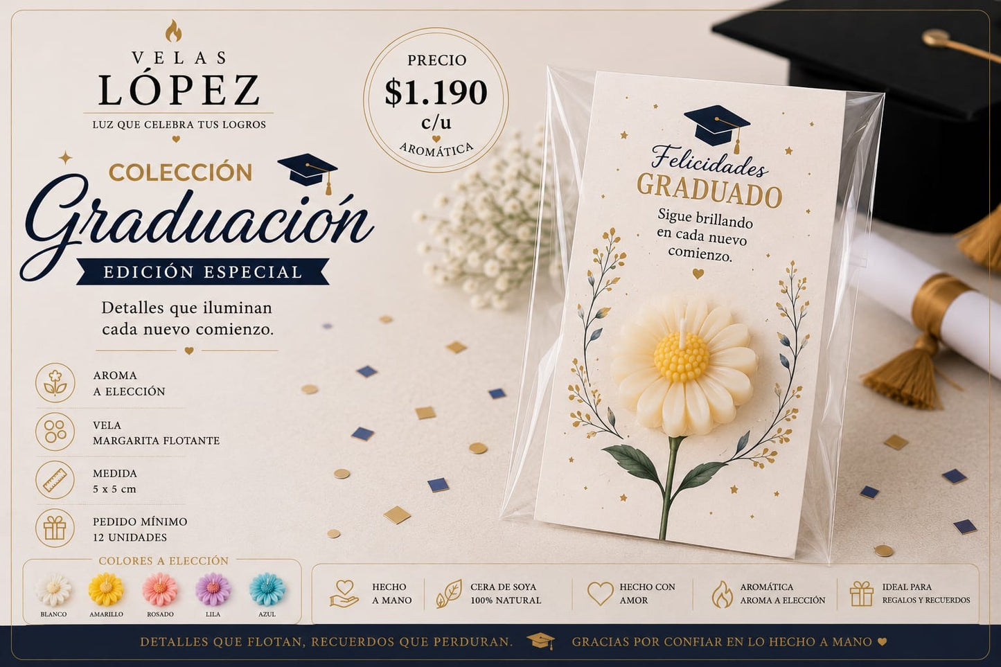 MARGARITA EN TARJETA GRADUACIÓN
