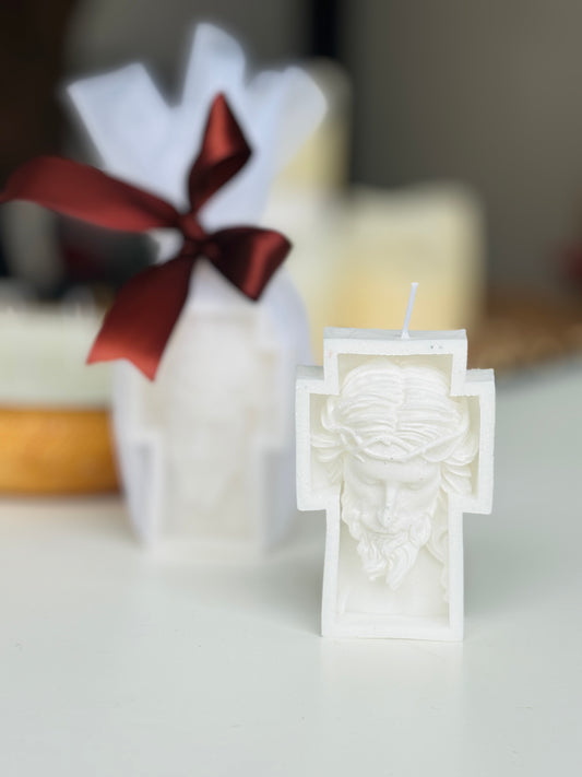 Cristo crucificado  vela + tarjeta personalizada