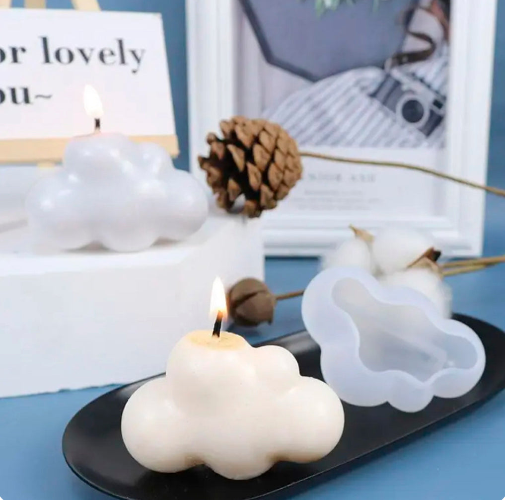 MOLDE DE SILICONA VELAS RESINA EPÓXICA MANUALIDADES FORMA DE NUBE 3.5X4.8CM