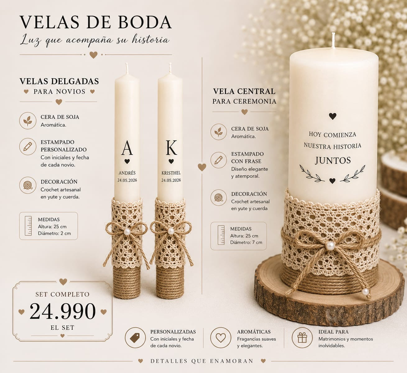 SET VELAS MATRIMONIO RITUAL DEL AMOR