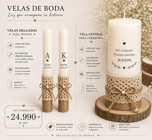 SET VELAS MATRIMONIO RITUAL DEL AMOR