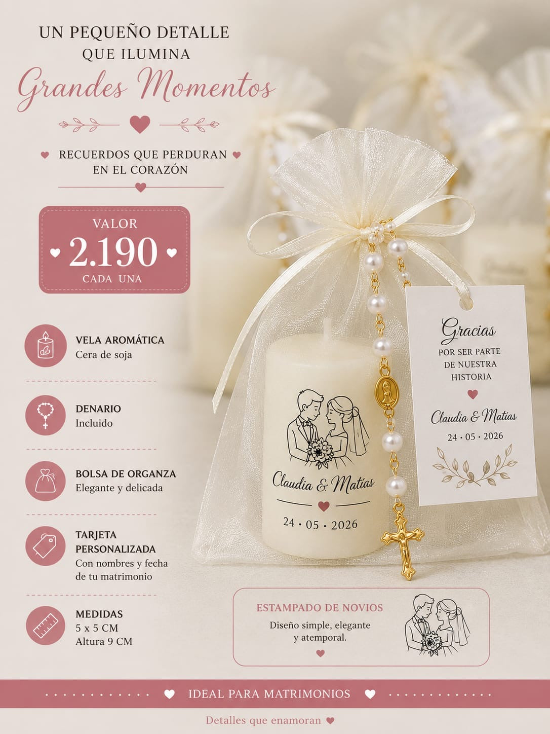 12 VELAS 10cm ALTO X 5, ESTAMPADAS