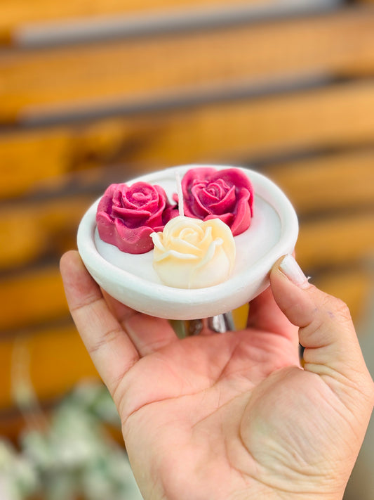 Cuenco soja + 3 flores aromática