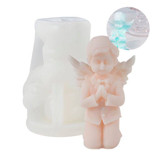 MOLDE DE SILICONA PARA VELA ANGELITO ORANDO 9.7X6.2CM