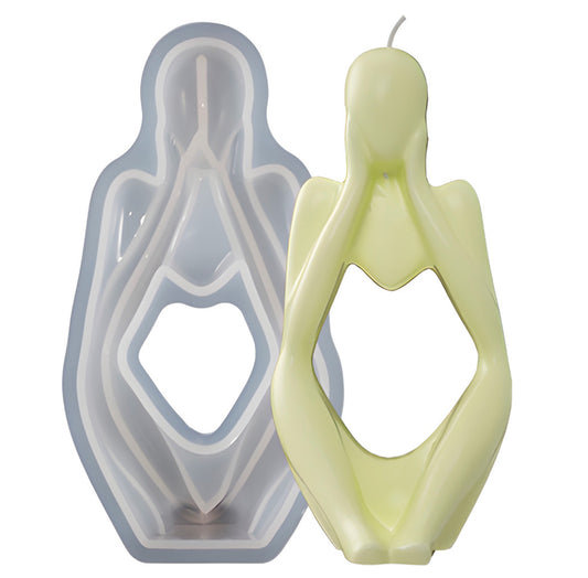 MOLDE DE SILICONA CON FORMA DE PENSADOR PARA VELAS 3D DIY