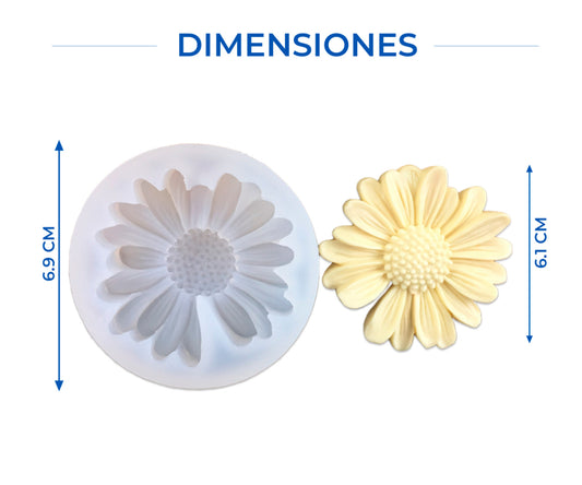 MOLDES SILICONA VELAS RESINA FORMA MARGARITA SOLITARIA