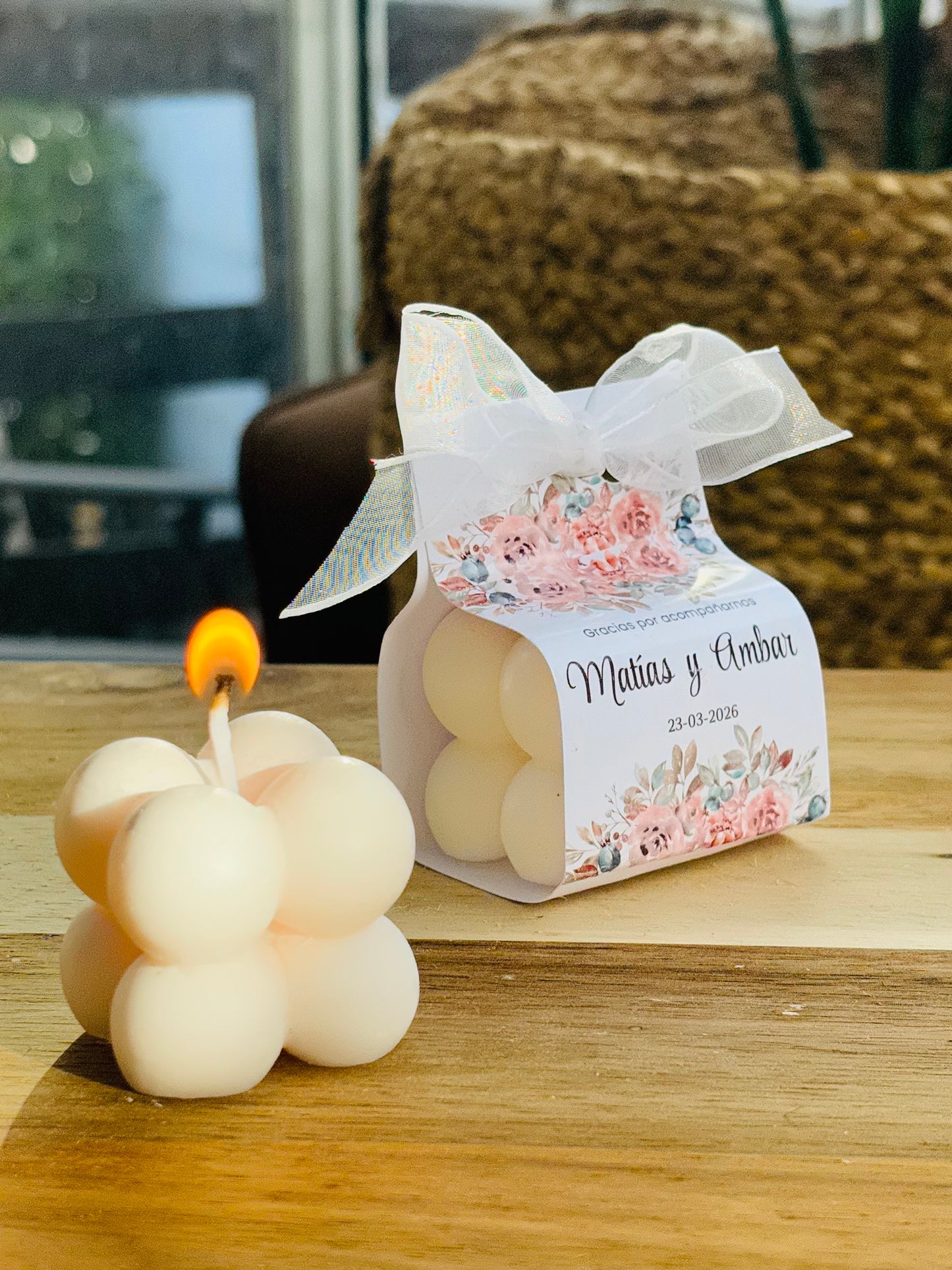 Vela burbuja mini + empaque personalizado