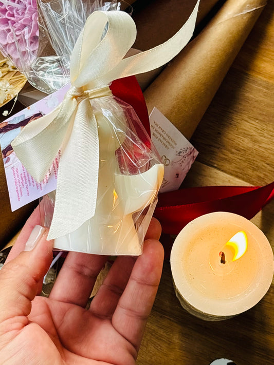 Vela angelito + lazo y tarjeta personalizada