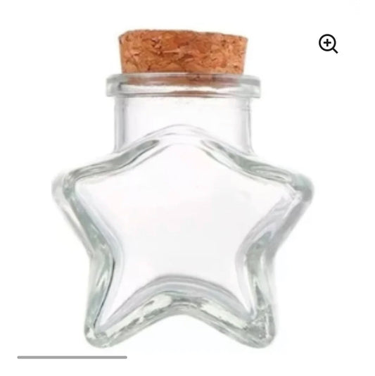 Frasco De Vidrio Con Tapa De Corcho Forma Estrella 80ML