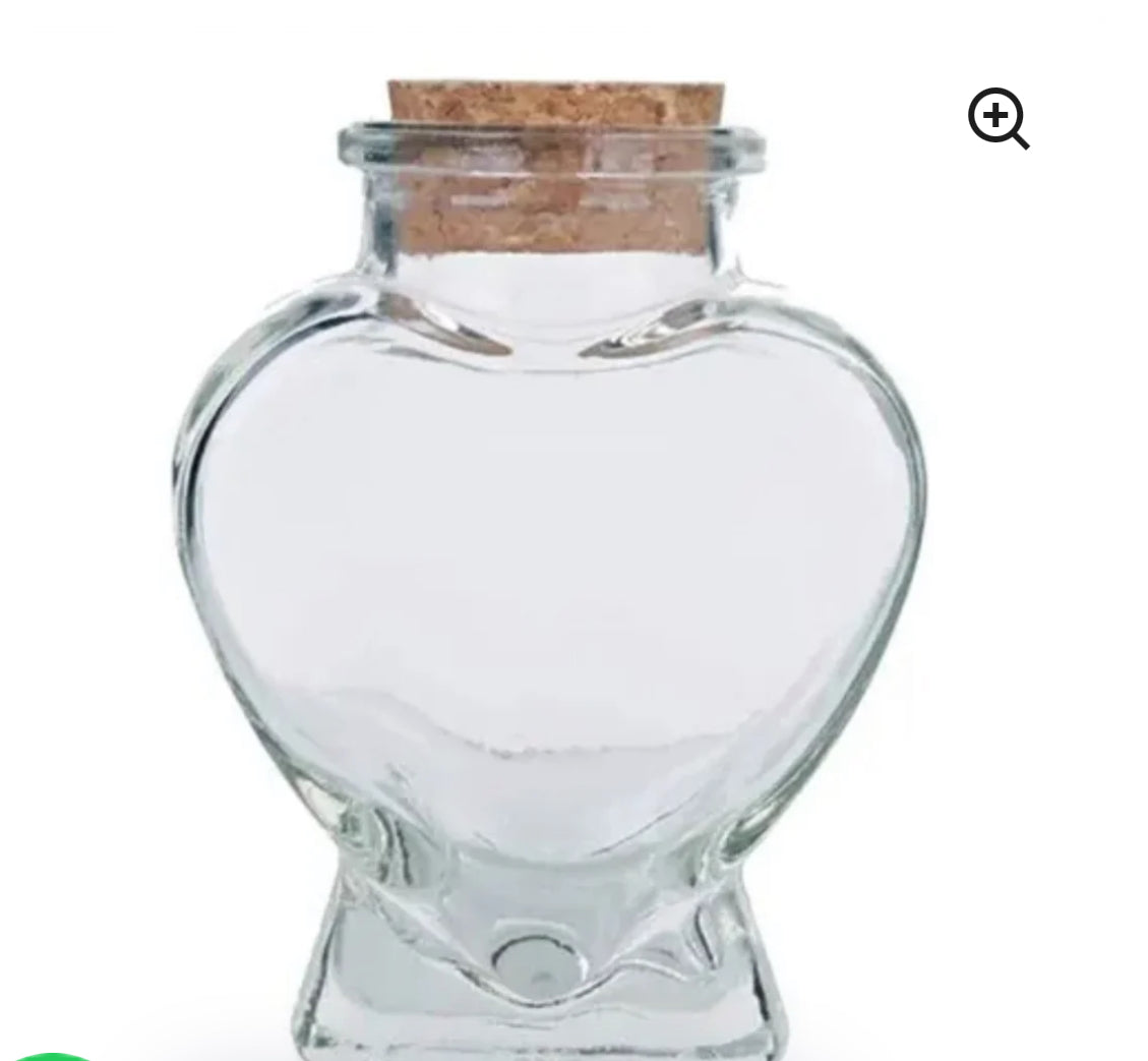 Frasco de Vidrio en Forma de Corazón 80 ML